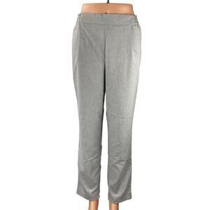 Pimkie Gray Wool Pleated High Rise Straight Wide Leg Trousers Dress Pants Size L